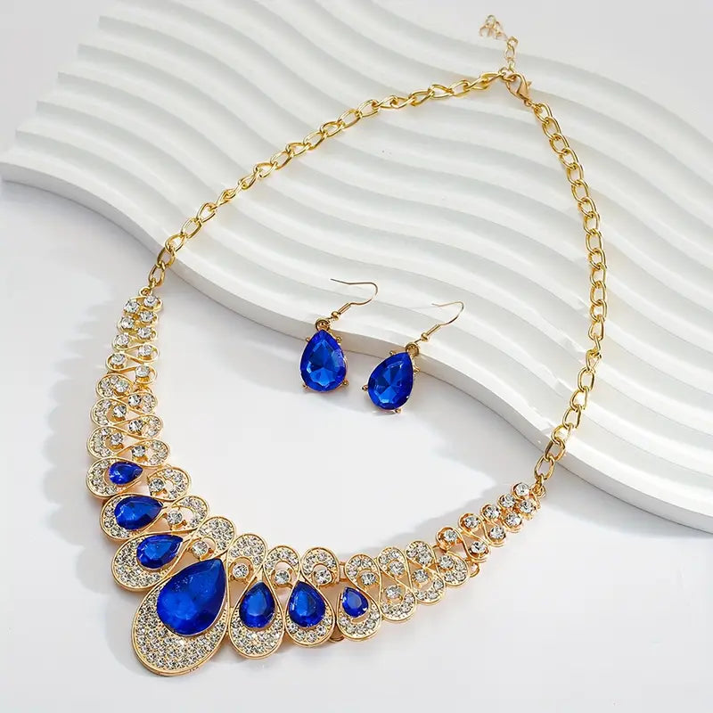 Maevina Zafiros Gold Jewelry Set