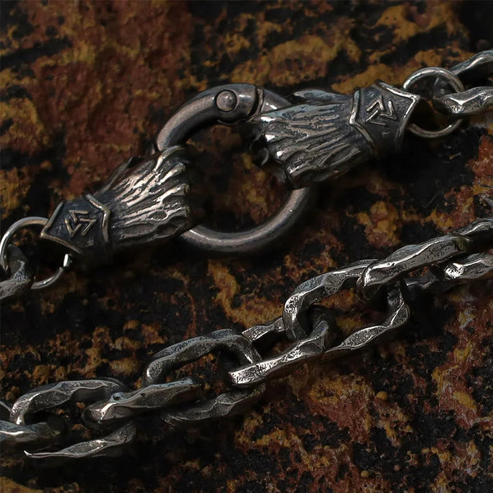 Handmade Viking Fist Silver Cable Bracelet / Necklace