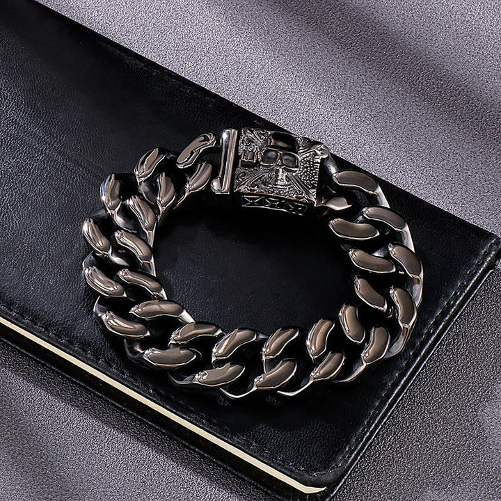 Skull Clasp Cuban Bracelet