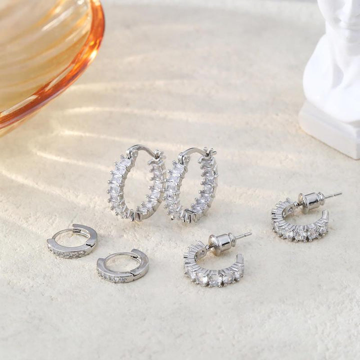 14K 3pc Gold Hoop Earrings