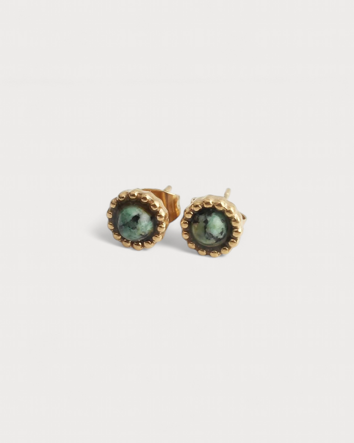 Tara - Studs - Natural Stone - Earrings - Stainless Steel