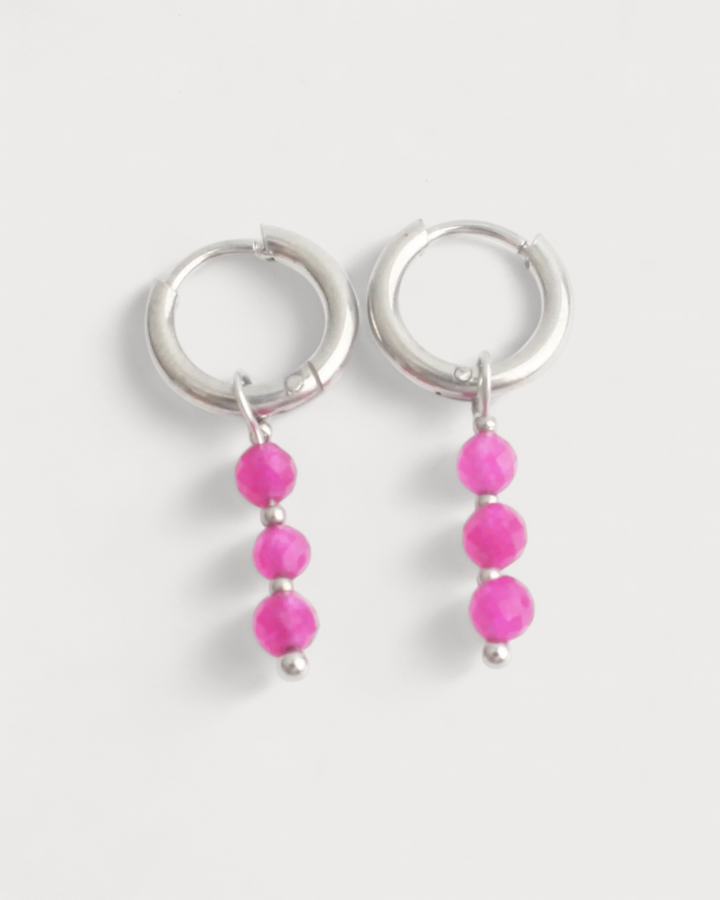 Mon Cheri - Earrings - Natural Stone - Stainless Steel