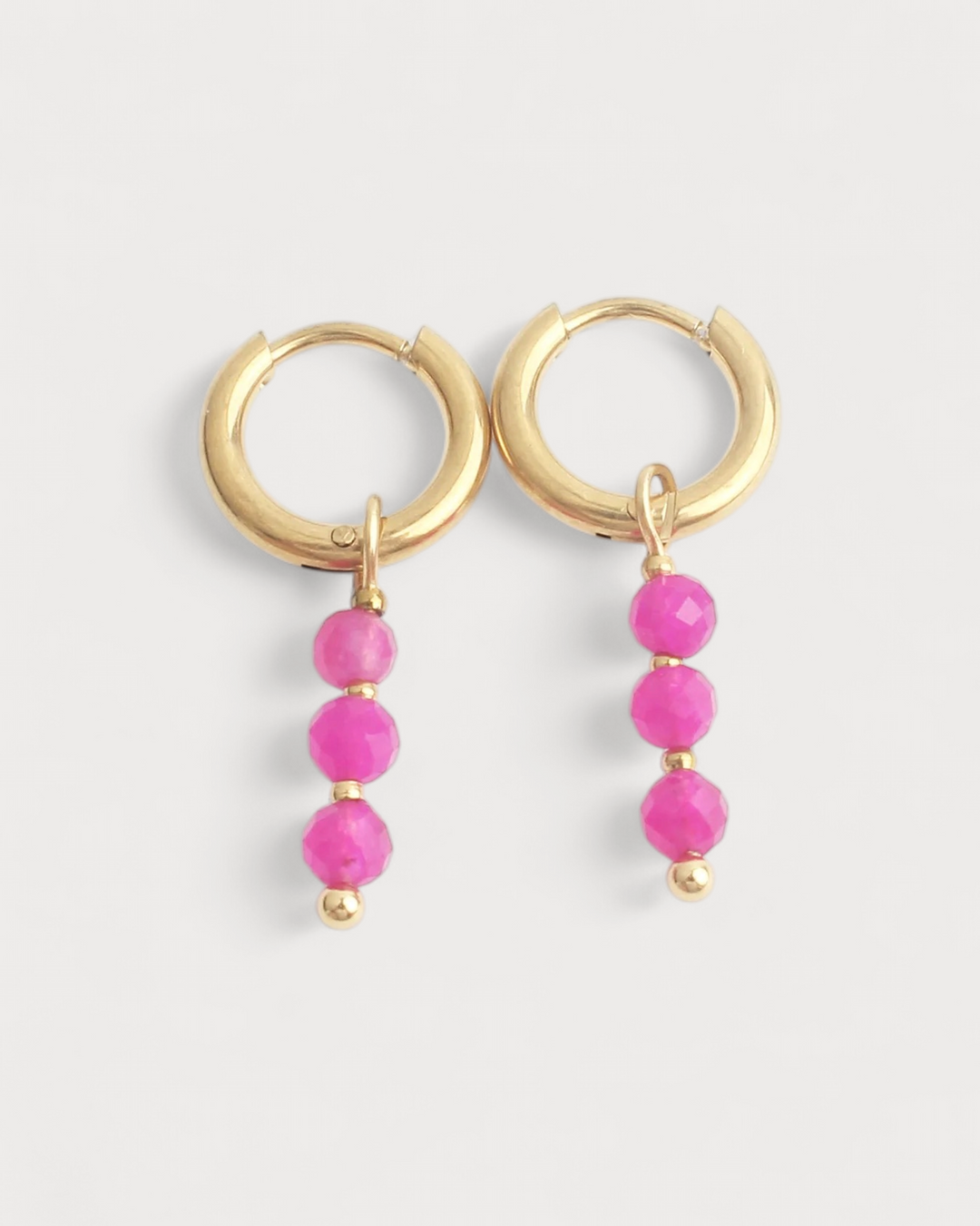 Mon Cheri - Earrings - Natural Stone - Stainless Steel
