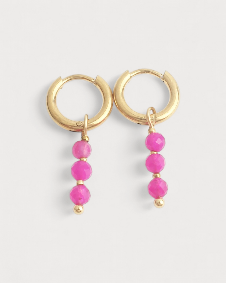 Mon Cheri - Earrings - Natural Stone - Stainless Steel