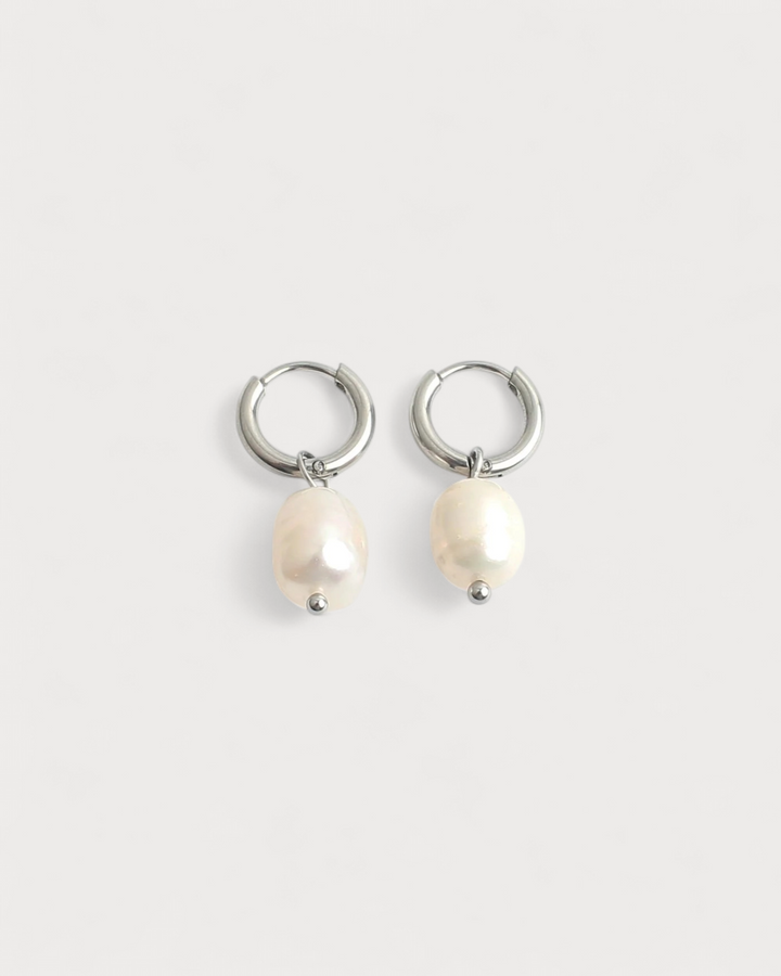 Classic Freshwater Pearl - Earrings - Stainless Steel