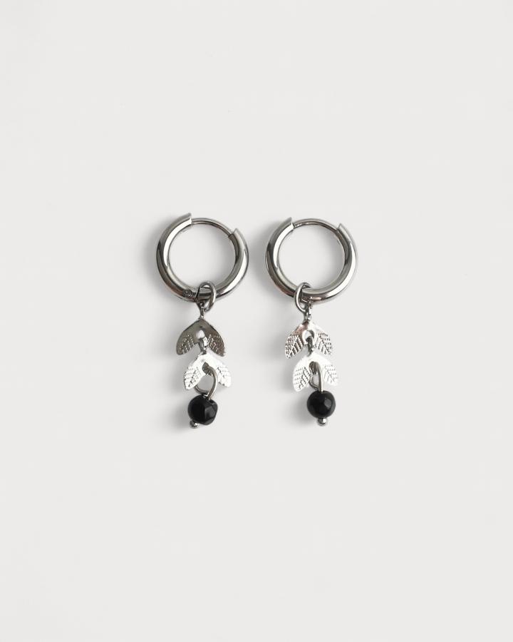 Stone Leaf - Earrings - Natural Stone - Stainless Steel