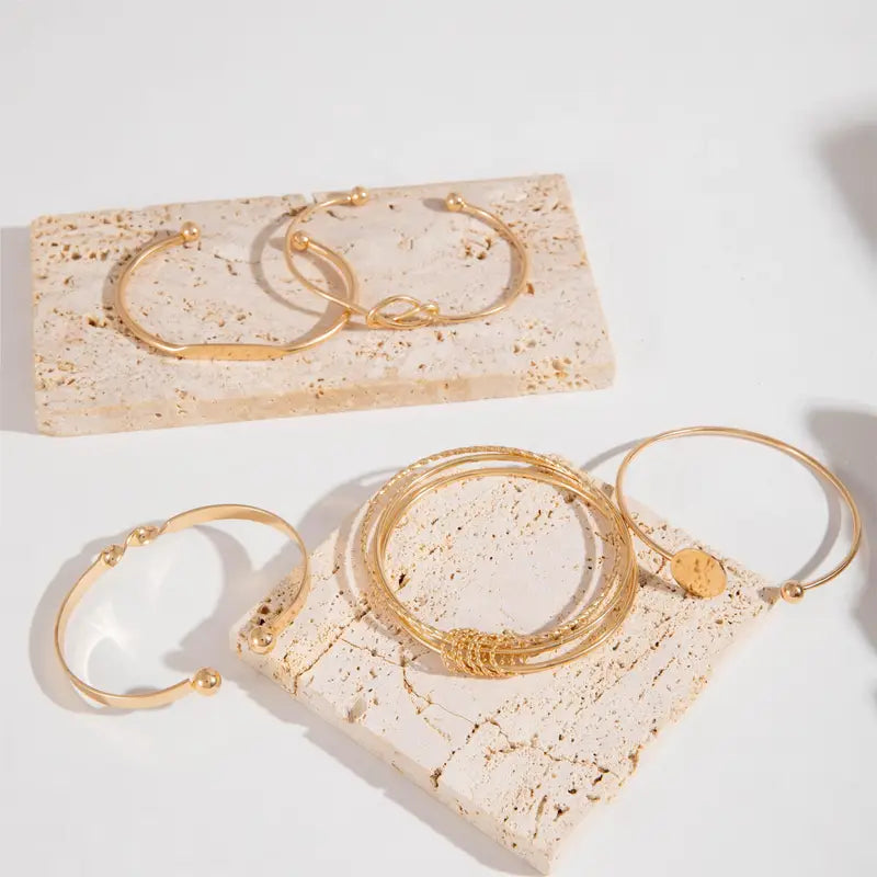 Elegant Tied Bracelet Set | Gold