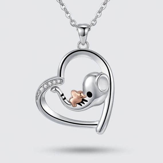 Baby And Mama Elephant Necklace