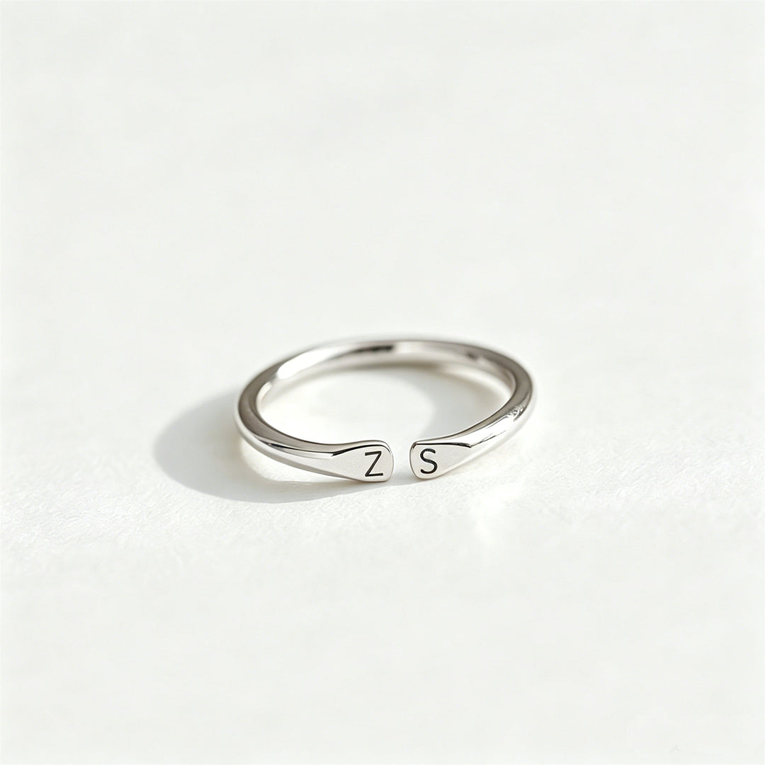 For Love- Custom Two Initial Ring