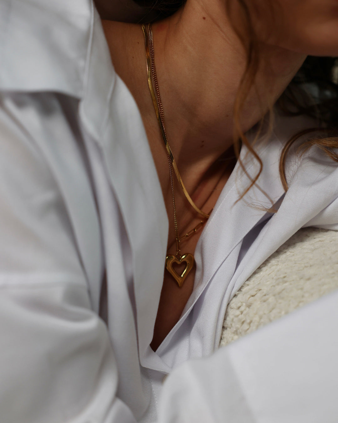 Chained Heart - Necklace - Stainless Steel