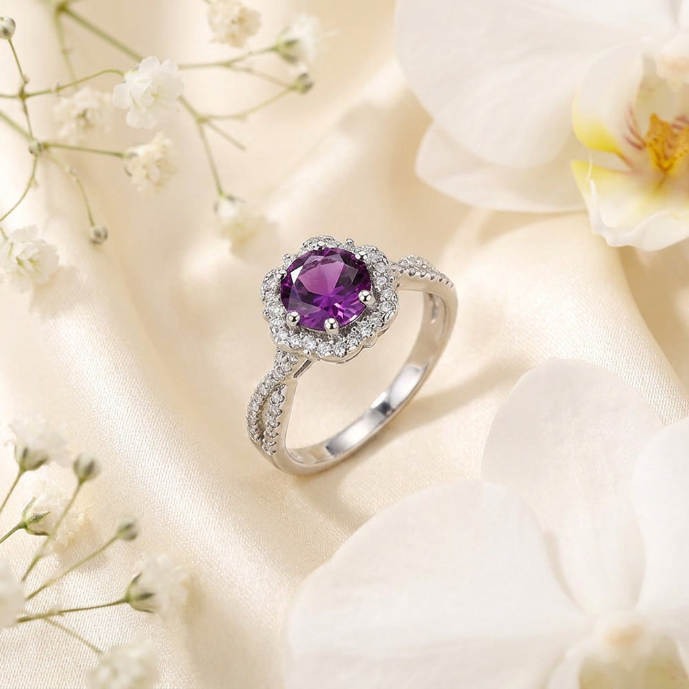 Royal Purple Blossom Ring