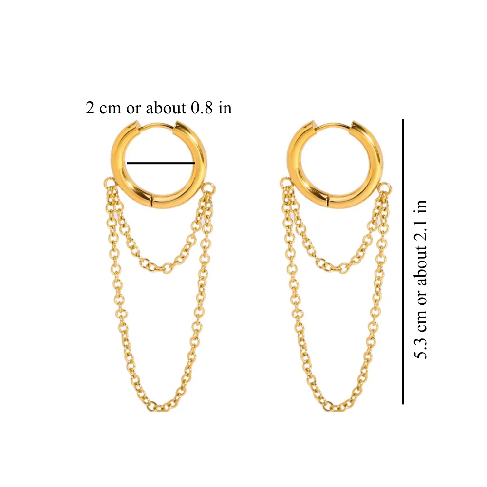 DOUBLE CHAIN EARRINGS (PAIR)