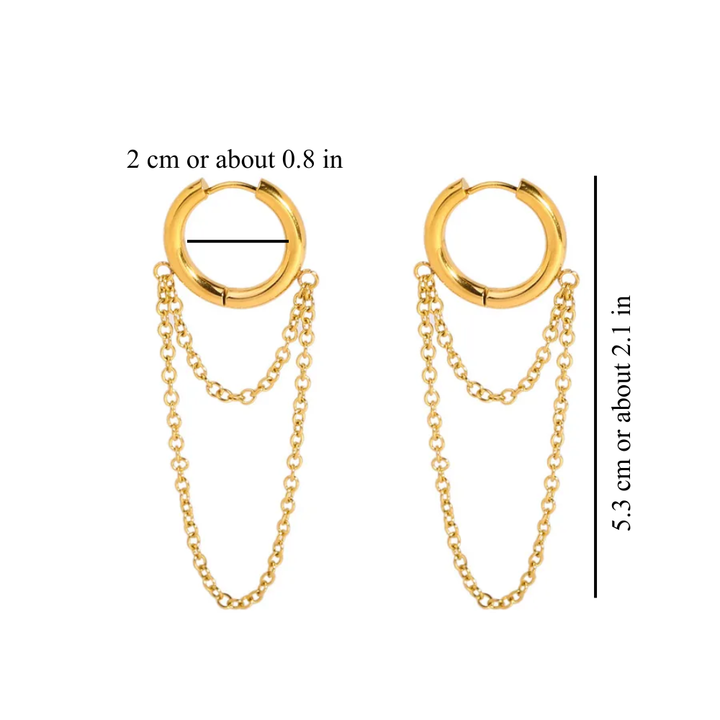 DOUBLE CHAIN EARRINGS (PAIR)