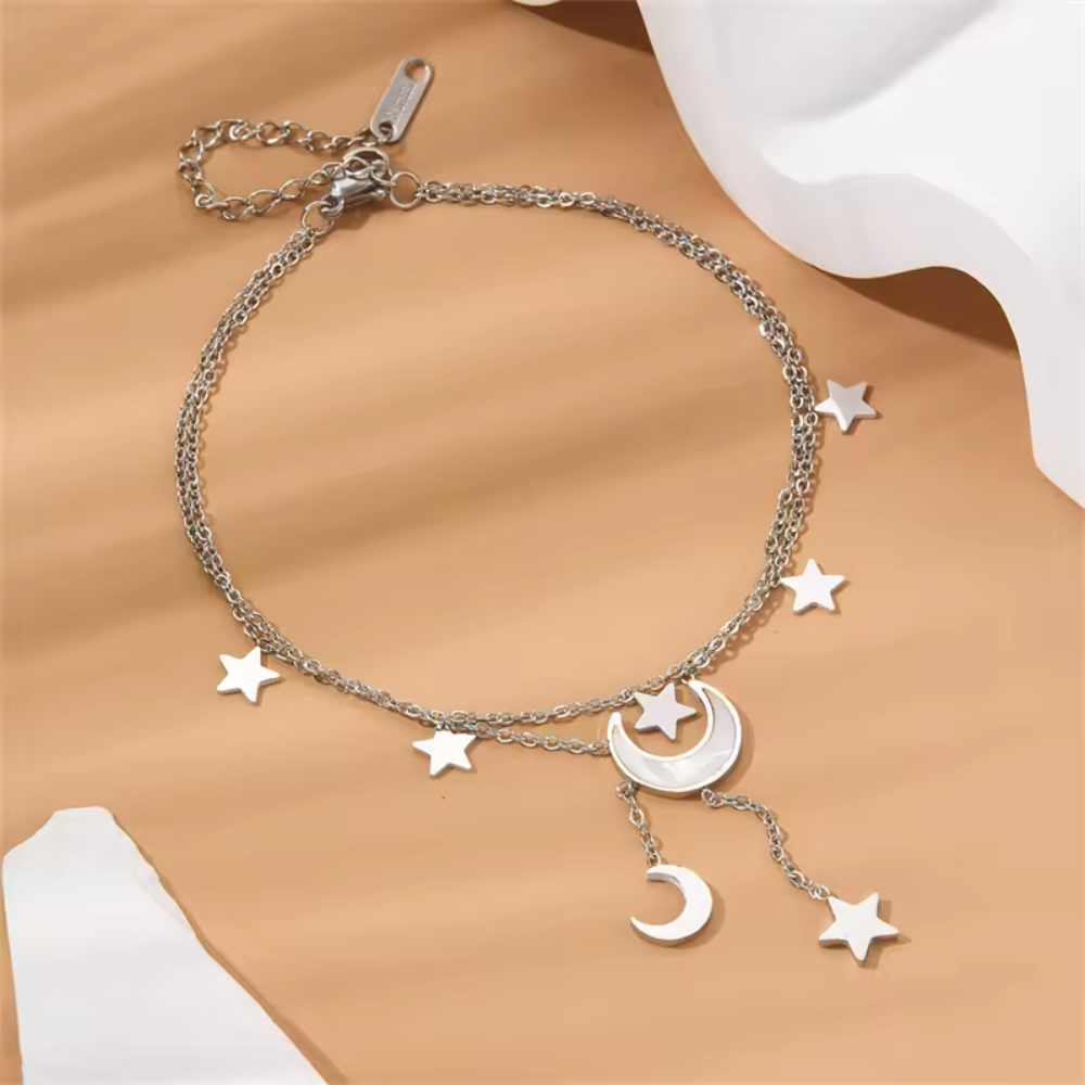 OPAL MOON PHASES ANKLET (ADJUSTABLE)