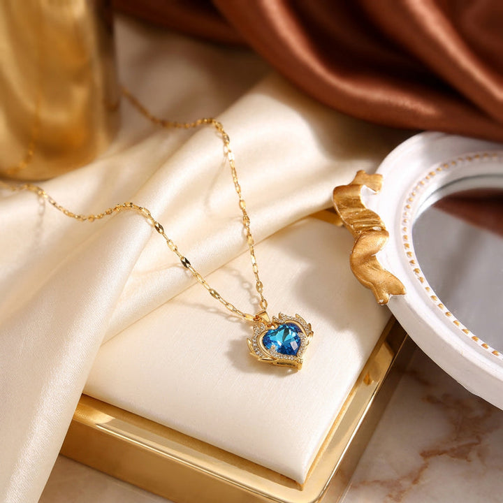 Ocean Blue Heart Necklace