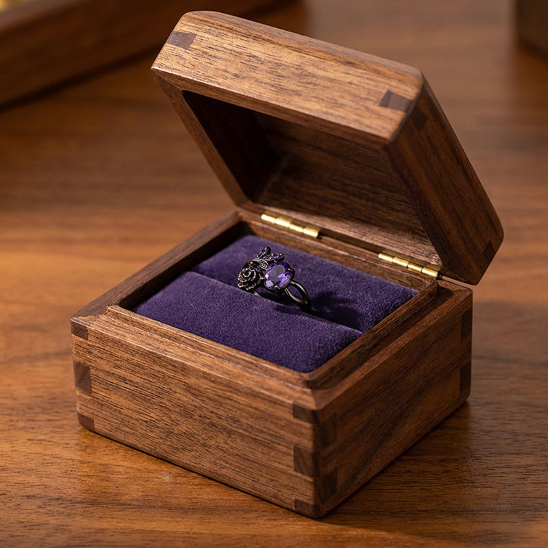 Midnight Amethyst Bloom Ring