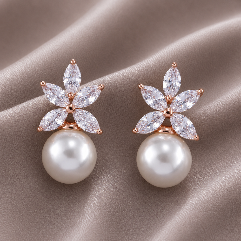 Cassia | Pearl Petal Earrings