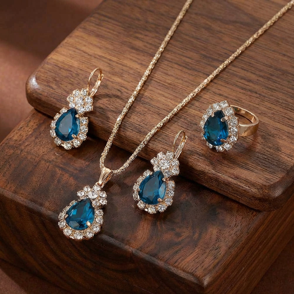 Azure Elegance Crystal Jewelry Set