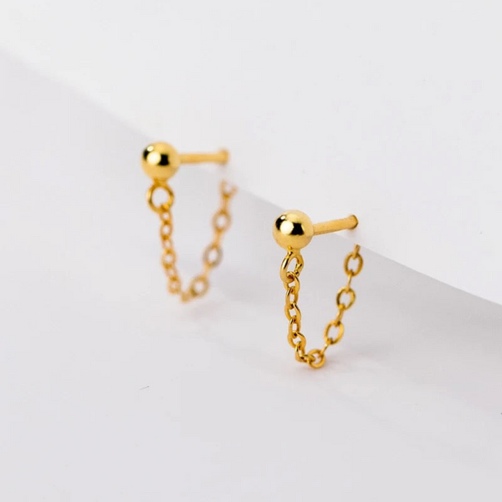 LINK CHAIN HELIX EARRINGS (PAIR)