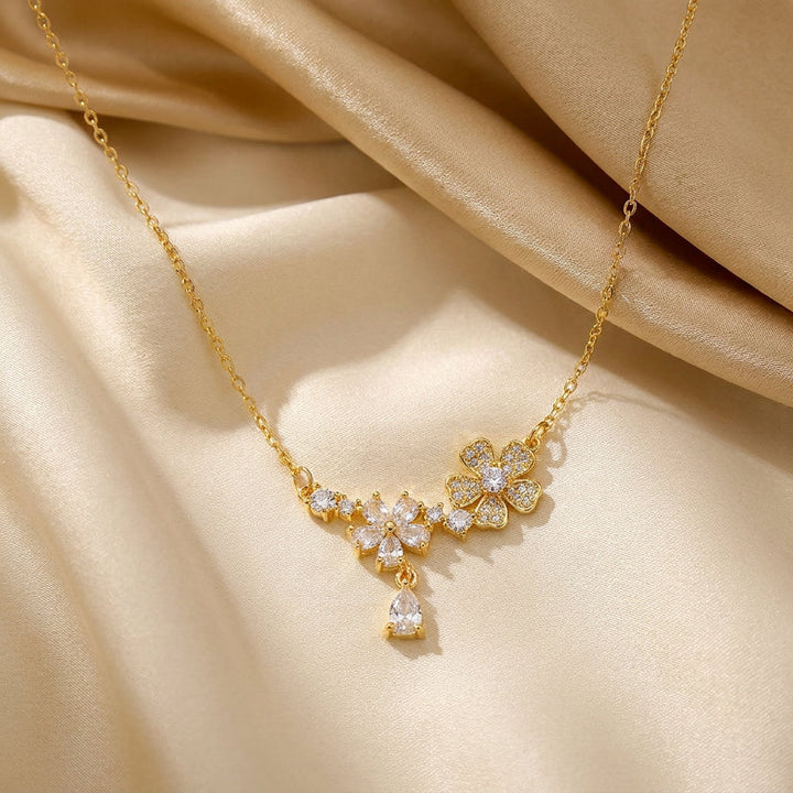 Golden Blossom Crystal Necklace