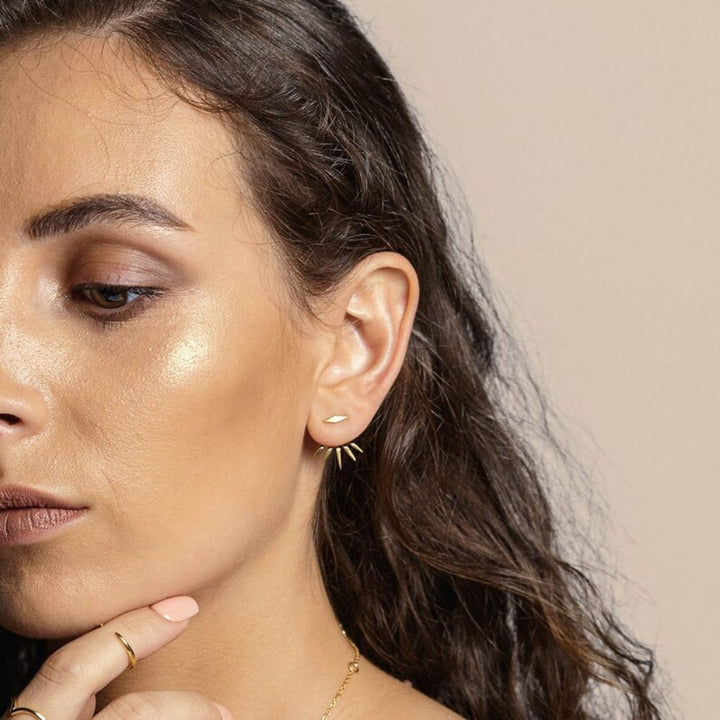 SPIKE GOLD EARRINGS (PAIR)