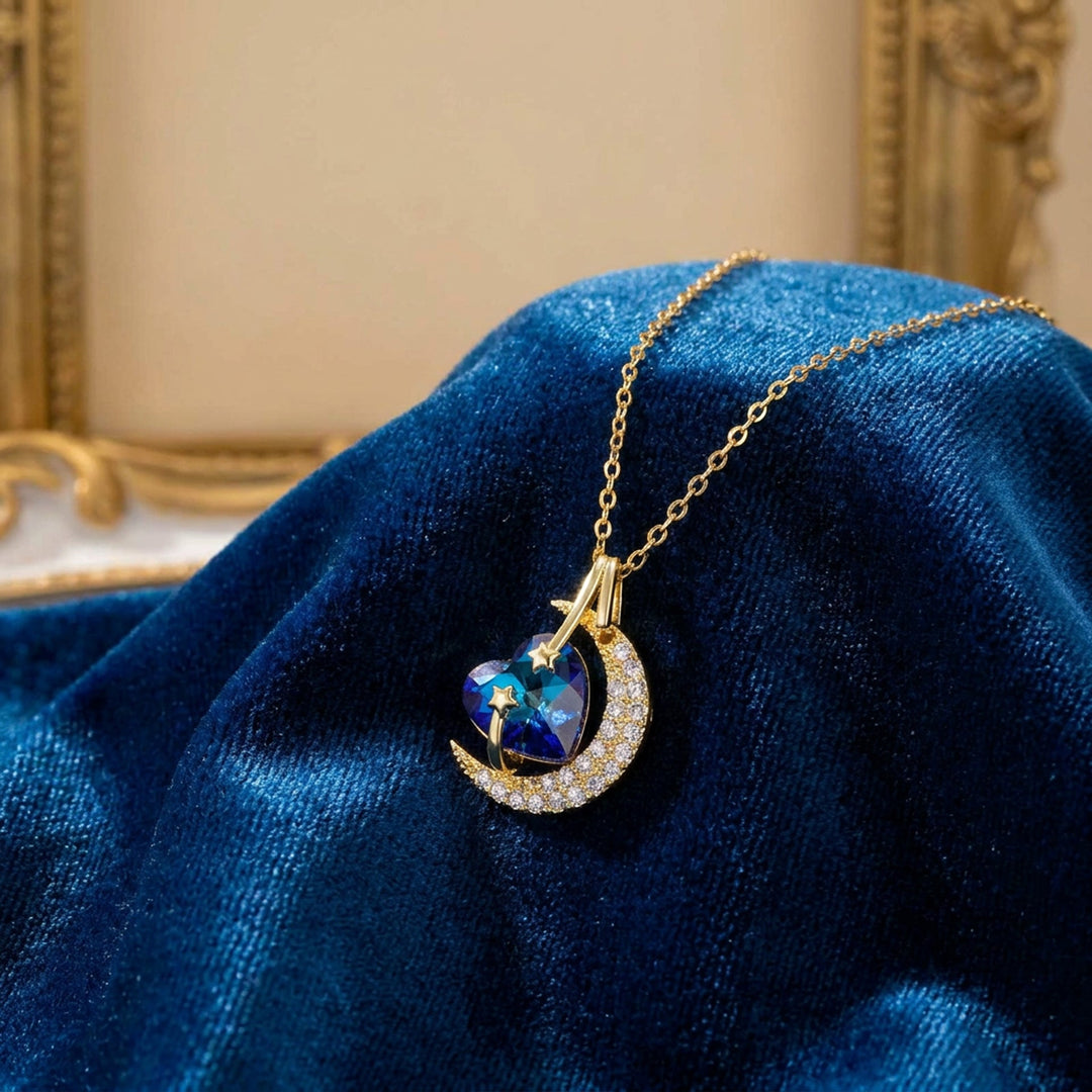 Celestial Sapphire Heart Necklace