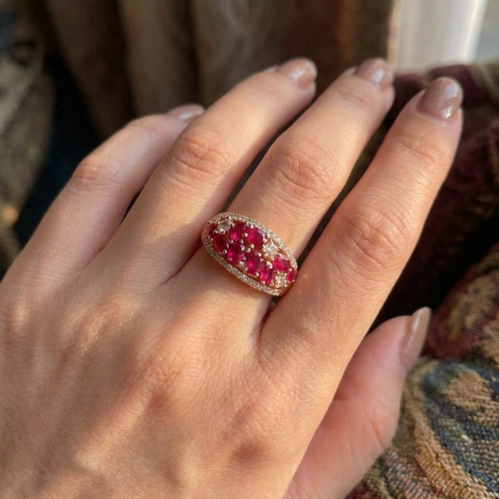 Crimson Luxe Statement Ring