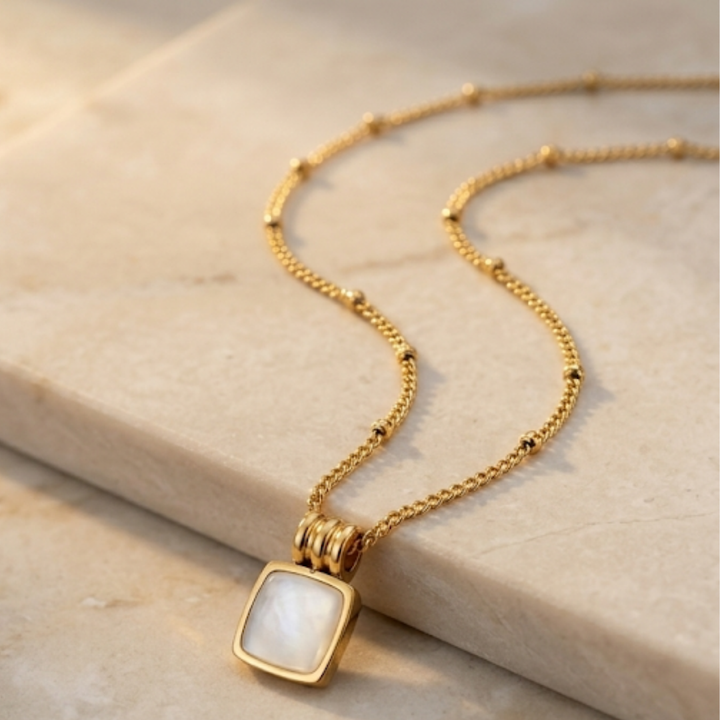 Lucia White Shell Pendant Necklace