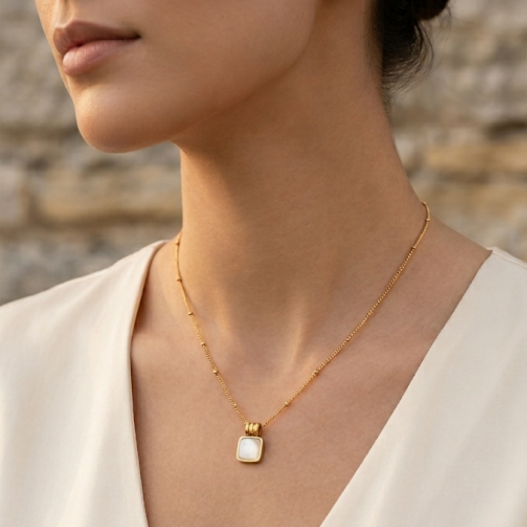 Lucia White Shell Pendant Necklace