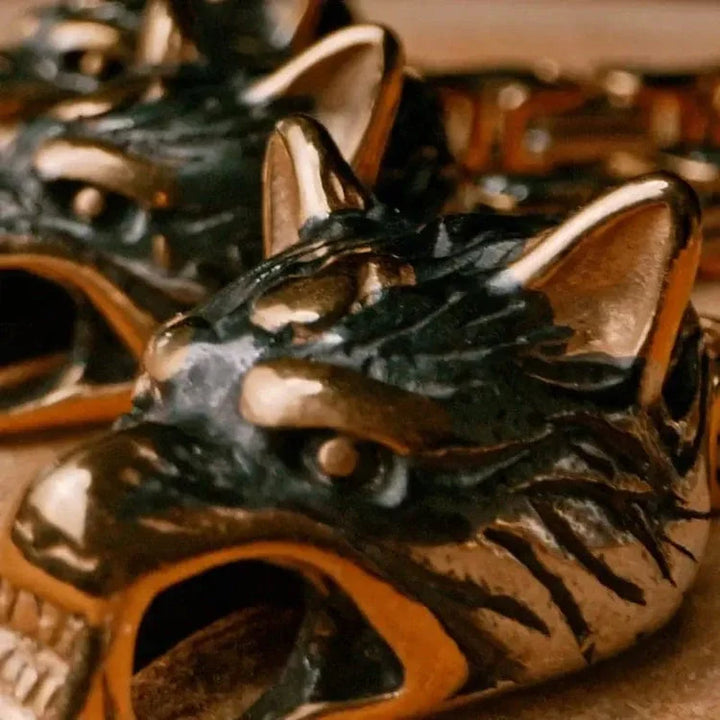 Nordic Geri And Freki Wolves Bracelet