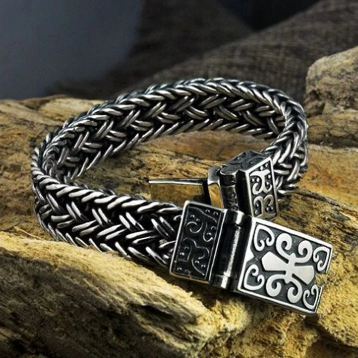 Silver Bracelet for Man Personality Woven