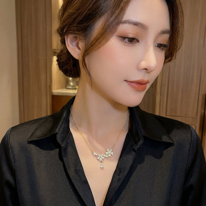 Golden Blossom Crystal Necklace