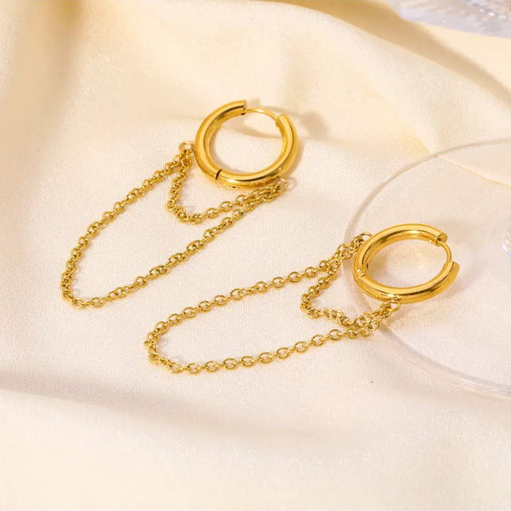DOUBLE CHAIN EARRINGS (PAIR)