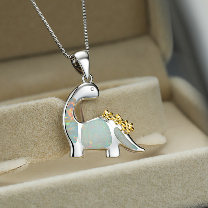 SILVER OPAL DRAGON NECKLACE
