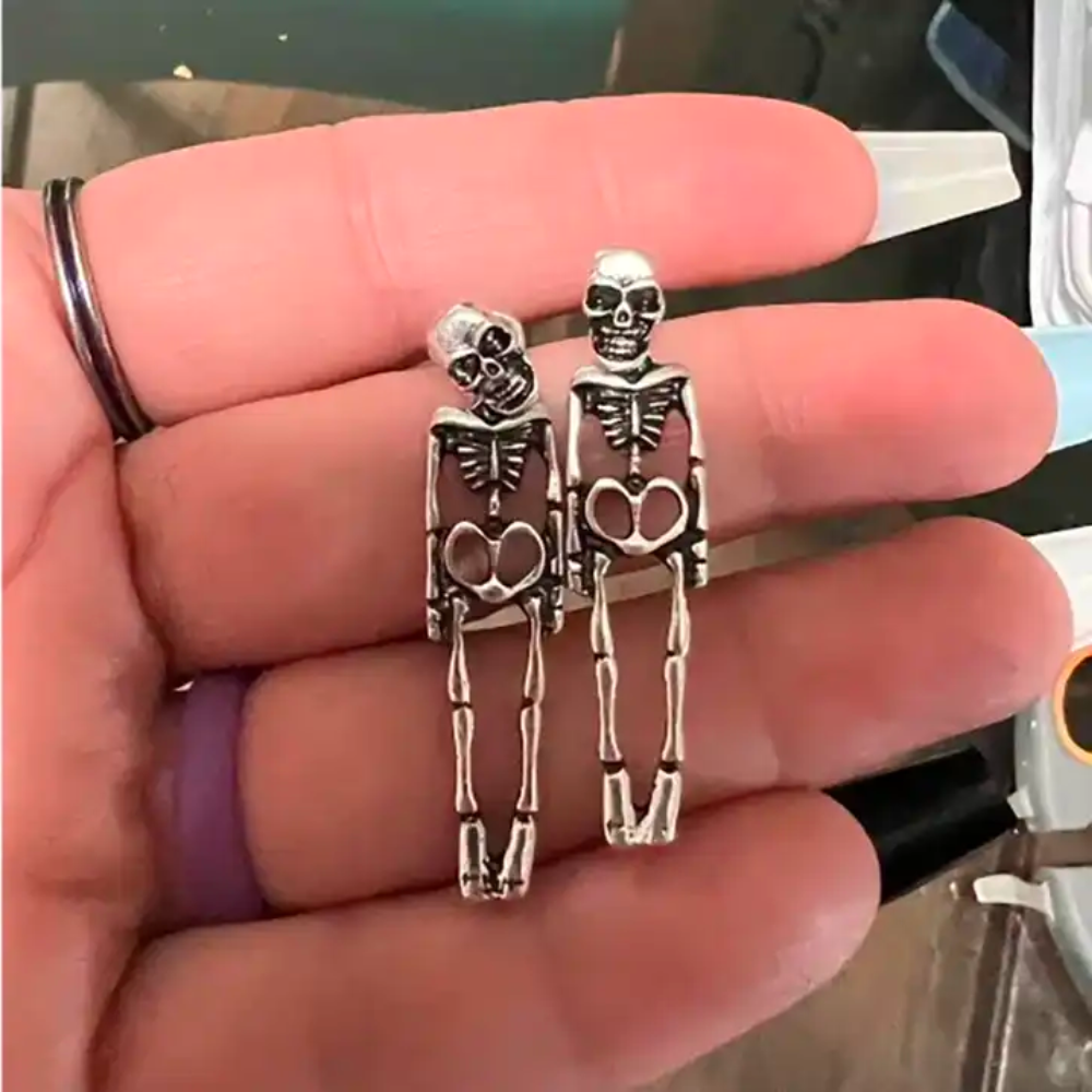 DANGLING SKELETON EARRINGS (PAIR) (BLACKLIST)