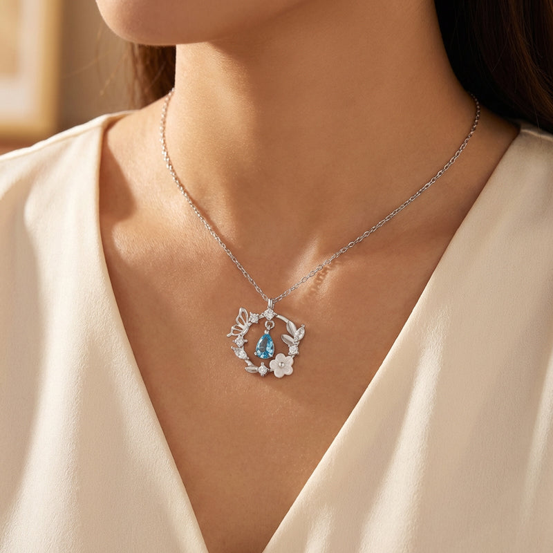 Butterfly Bloom Crystal Necklace