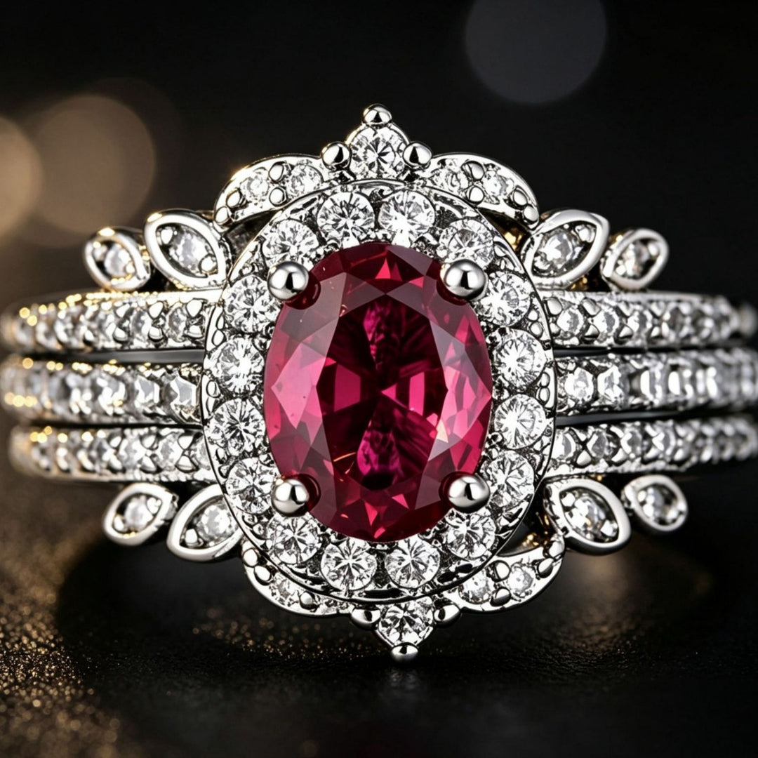 Crimson Royale Halo Ring
