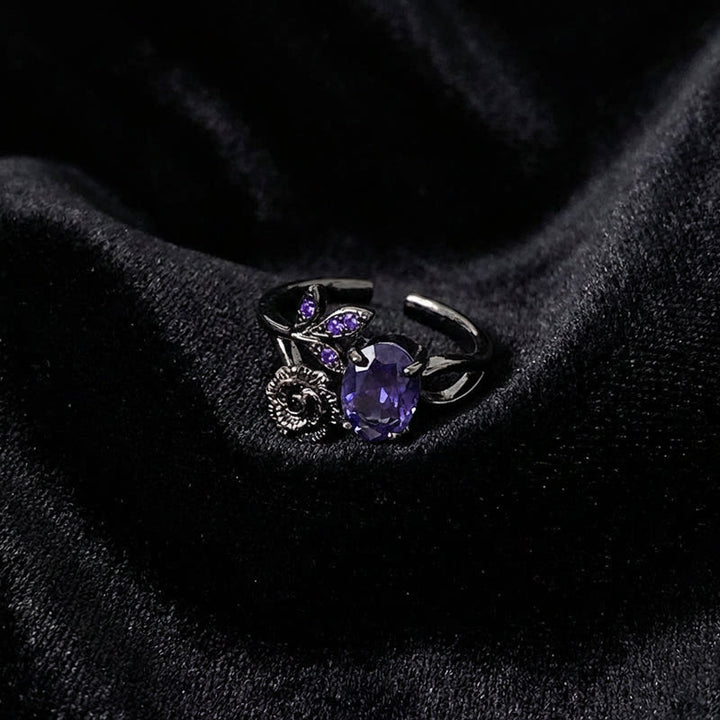 Midnight Amethyst Bloom Ring