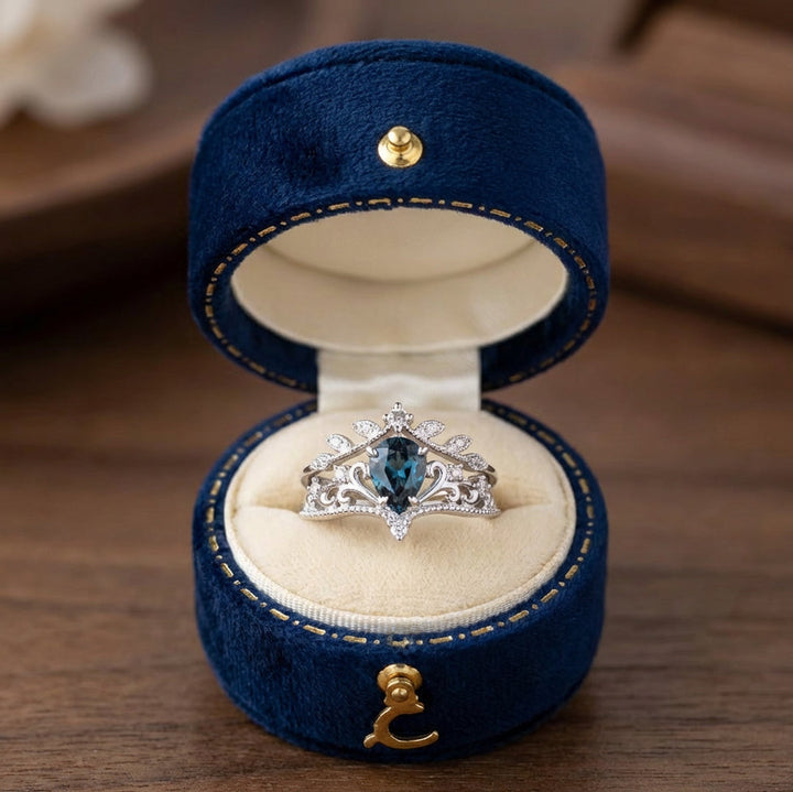 Royal Sapphire Crown Ring Set