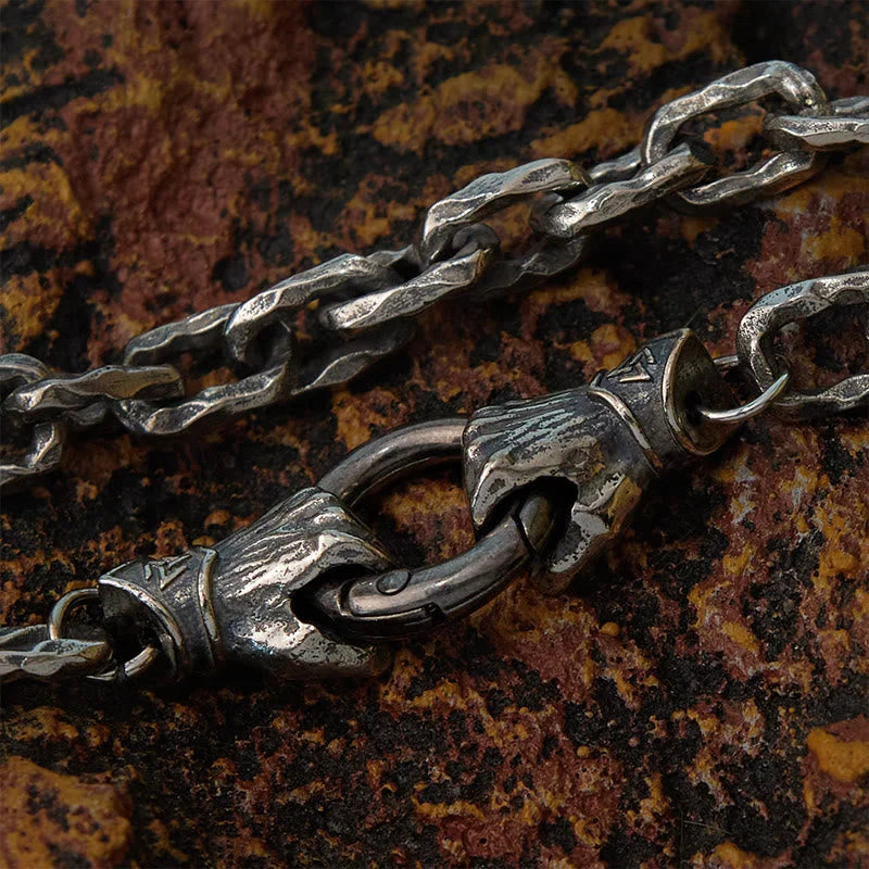 Handmade Viking Fist Silver Cable Bracelet / Necklace