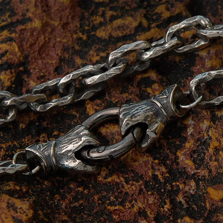 Handmade Viking Fist Silver Cable Bracelet / Necklace