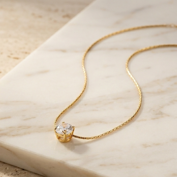 Dainty Round Crystal Necklace
