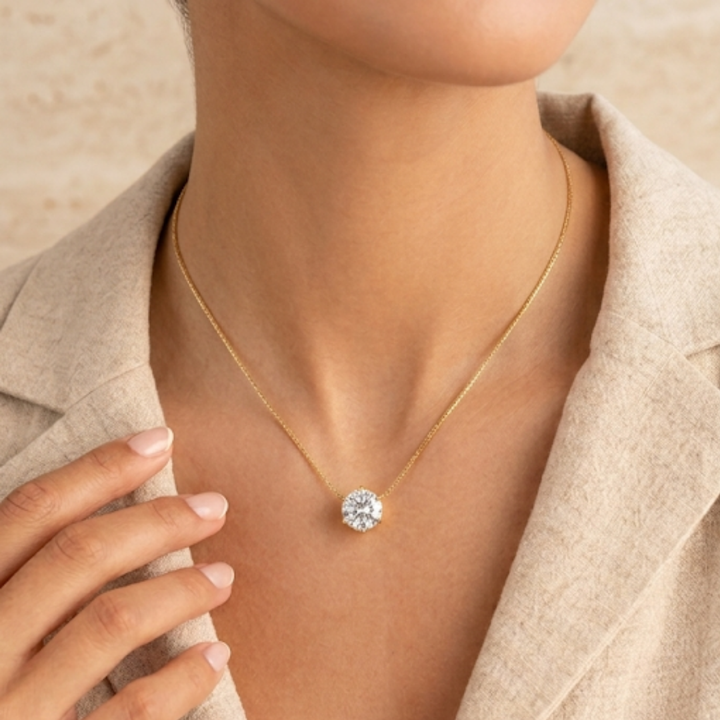 Dainty Round Crystal Necklace