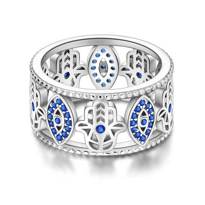 925 Sterling Silver Blue Evil Eye Ring