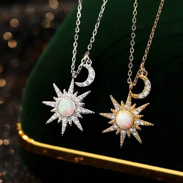Hearts Are Linked Moon And Star Necklace