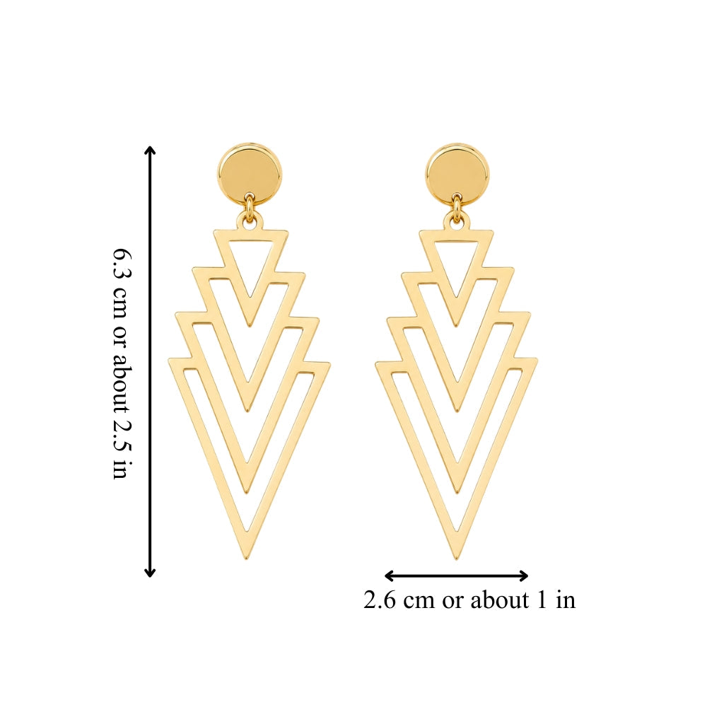 GOLD ARCHITECTURAL EARRINGS (PAIR)
