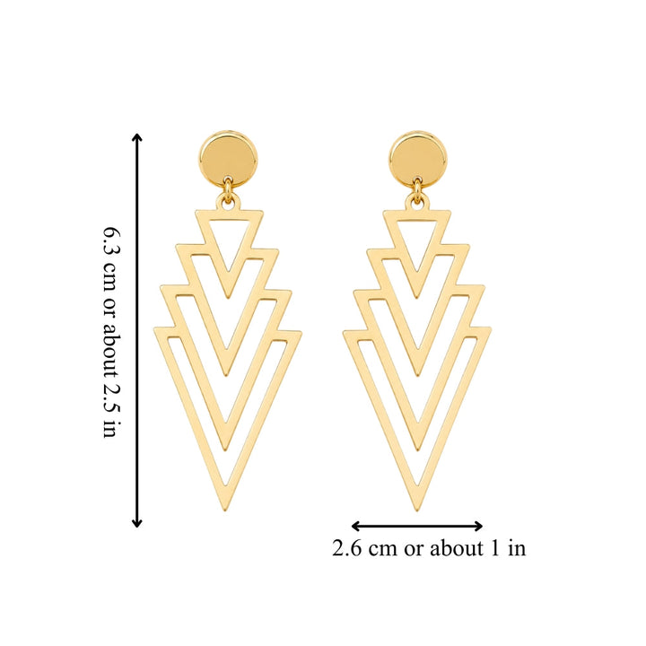 GOLD ARCHITECTURAL EARRINGS (PAIR)