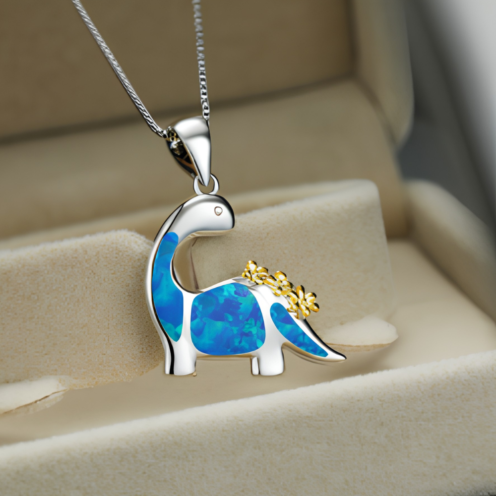 SILVER OPAL DRAGON NECKLACE