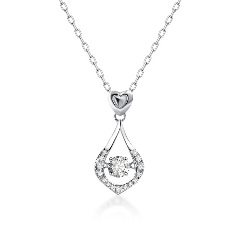 S925 Heart Diamond Teardrop Necklace