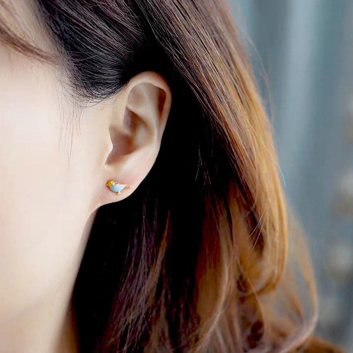 TINY BIRD EARRINGS (PAIR)